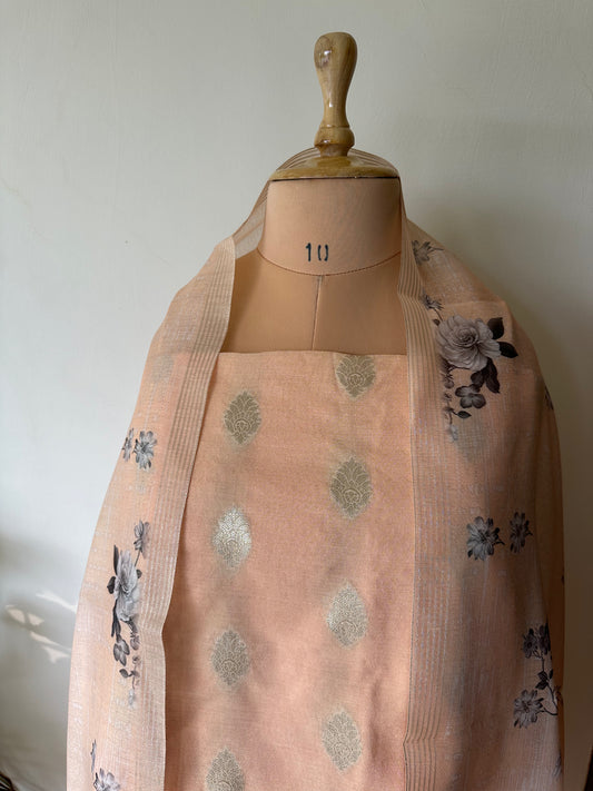 Banarasi suit, purple Banarasi cotton set, Banarasi cotton salwar kameez, Banarasi kurta set, Banarasi suit for summer